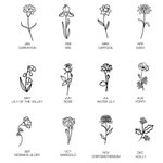 Personalized Birth Flower Necklace with Initial for Women Memorial Gift