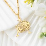 Personalized Birth Flower Necklace with Initial for Women Memorial Gift