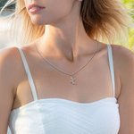 Personalized Birth Flower Necklace with Initial for Women Memorial Gift