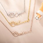 Chaîne avec Prénom Personnalisé Collier de Patte de Chien Cadeau d'Anniversaire pour les Amoureux des Animaux de Compagnie