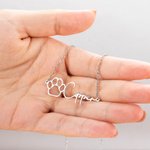 Chaîne avec Prénom Personnalisé Collier de Patte de Chien Cadeau d'Anniversaire pour les Amoureux des Animaux de Compagnie