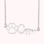 Chaîne avec Prénom Personnalisé Collier de Patte de Chien Cadeau d'Anniversaire pour les Amoureux des Animaux de Compagnie