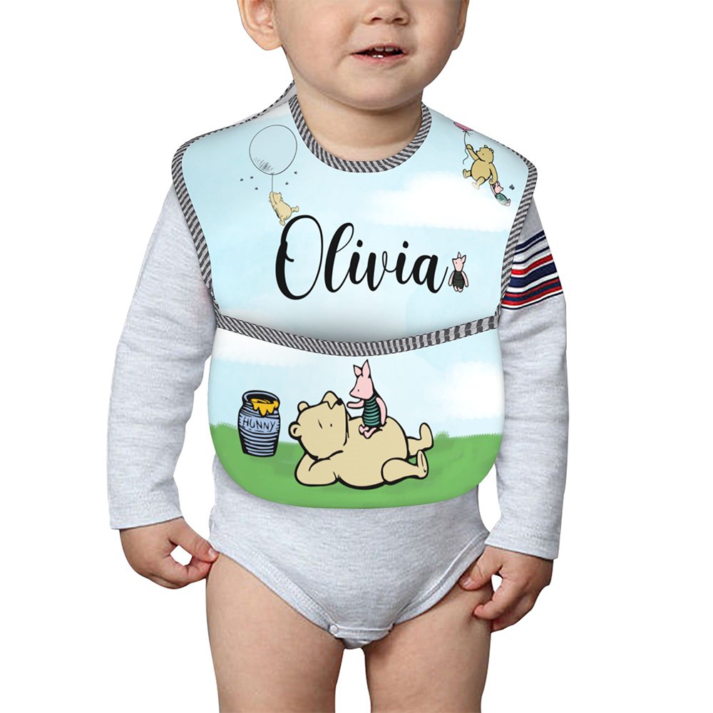 Discover Personalized Waterproof Winnie the Pooh Baby Bib Washable Fabric