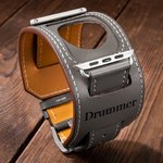 Personalised Leather Apple Watch Band With Cuff Gift for Him