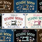 Personalized Metal Sewing Room Sign Wall Decor