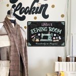 Personalized Metal Sewing Room Sign Wall Decor