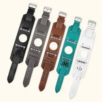 Personalized Leather Apple Watch Band With Cuff Gift for Him