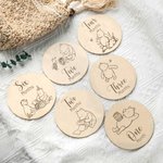 Personalized Set of 12 Classic Winnie The Pooh Baby Monthly Milestone Cards