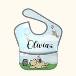 Personalized Waterproof Winnie the Pooh Baby Bib Washable Fabric