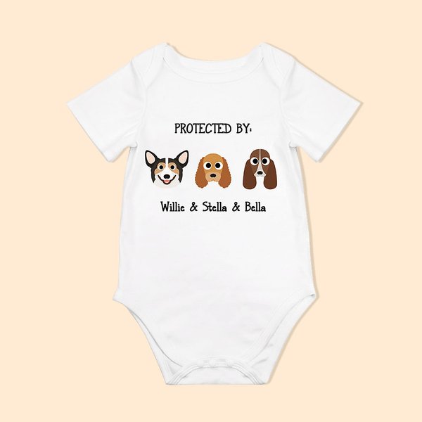Protected By Dog Cartoon Style Onesie