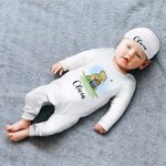 Personalized Classic Winnie the Pooh Baby Romper Set with Hat and Gloves Coming Home Outfit