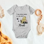 Personalized Classic Winnie The Pooh Short Sleeve Baby Onesie With Name