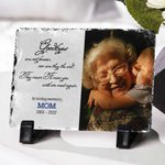 Personalized Goodbyes Are Not Forever Photo Rock Slate Frame in Loving Memory Gift