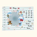 Personalisierte Alice Themed Baby Geburt Meilenstein Decke für Baby-Geschenk