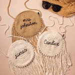 Personalized Embroidery Mrs Handbag with Tassels Bridal Shower Gift Wedding Gift