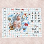 Personalisierte Alice Themed Baby Geburt Meilenstein Decke für Baby-Geschenk