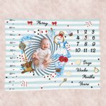 Personalisierte Alice Themed Baby Geburt Meilenstein Decke für Baby-Geschenk