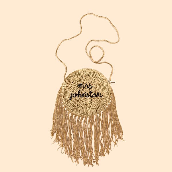 Bordado personalizado señora bolso con borlas Regalo de despedida de soltera Regalo de boda