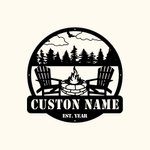 Personalized Campfire Metal Wall Art Sign for Home Decoration