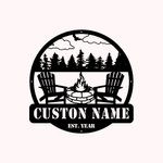 Personalized Campfire Metal Wall Art Sign for Home Decoration