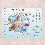 Personalisierte Alice Themed Baby Geburt Meilenstein Decke für Baby-Geschenk