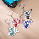 Personalized Jeep Wave Grille Name Keychain Gift for Car Lover