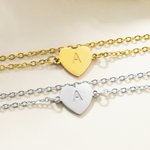 Personalised Heart Initial Adjustable Anklet with Birthstone for Women