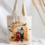 Personalisierte Halloween immer Schwestern Canvas Tasche