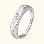 Personalised Birth Month Flower Signet Stackable Ring Gift for Her