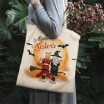 Personalisierte Halloween immer Schwestern Canvas Tasche