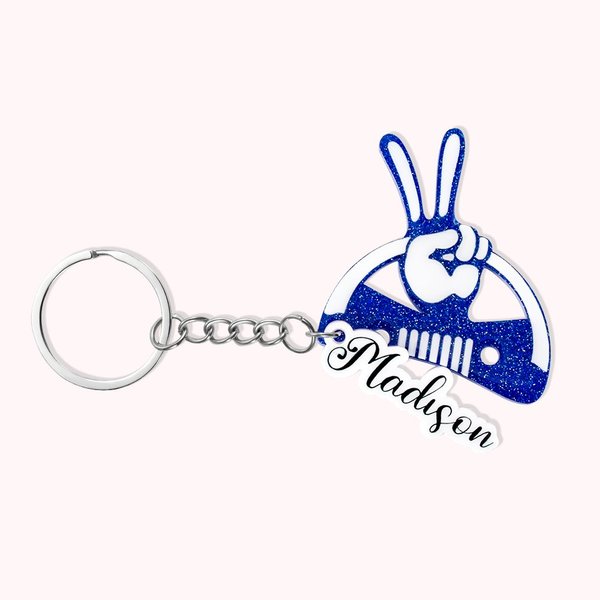 Jeep Wave Grille Name Keychain for Car Lover