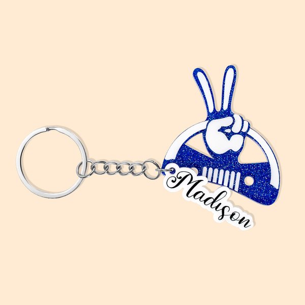 Jeep Wave Grille Name Keychain for Car Lover