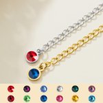 Personalised Heart Initial Adjustable Anklet with Birthstone for Women
