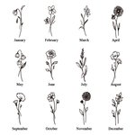 Personalised Birth Month Flower Signet Stackable Ring Gift for Her