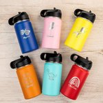 Personalized Stainless Steel Insulated Kids Water Bottle with Straw Lid 12 Ounces Christmas Gift