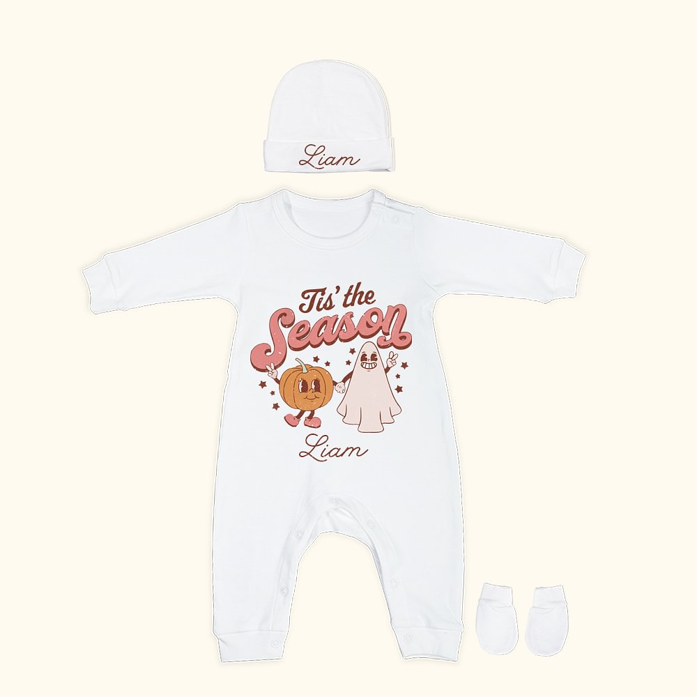 Personalizzato Tis the Season Baby Romper 1st Halloween Outfit Set