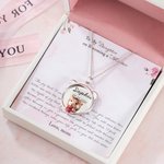 Personalized Baby Bear Birthstone Necklace with Message Card Push Present Gift for New Mom