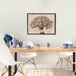 Personalized Family Tree Frameless Canvas Painting  with Heart Names Decoration