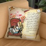 Taie d'oreiller personnalisée Alice au Pays des Merveilles, avec impression de lettres.