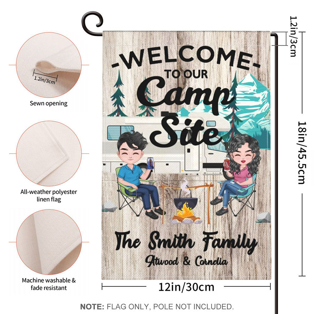Personalized Camping Garden Flag - Gift For Camping Lovers - Happy Campers main image 0