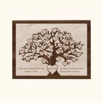 Personalized Family Tree Frameless Canvas Painting  with Heart Names Decoration