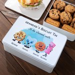 Boîte à Biscuits en Métal de Qualité Alimentaire Boîte Personnalisée avec Nom Texte et Personnages Cadeau d'Anniversaire Noël pour la Famille