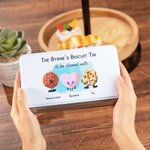 Boîte à Biscuits en Métal de Qualité Alimentaire Boîte Personnalisée avec Nom Texte et Personnages Cadeau d'Anniversaire Noël pour la Famille