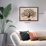 Personalized Family Tree Frameless Canvas Painting  with Heart Names Decoration