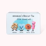 Boîte à Biscuits en Métal de Qualité Alimentaire Boîte Personnalisée avec Nom Texte et Personnages Cadeau d'Anniversaire Noël pour la Famille