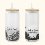 Personalized Adventure Glass with Lid and Straw for Wedding Gift