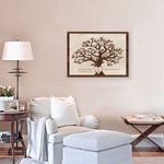 Personalized Family Tree Frameless Canvas Painting  with Heart Names Decoration