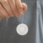 Personalized The Moment You Became My Daddy Footprint Clock Engraved Keychain with Text or Photo First Father's Day Gift for Dad