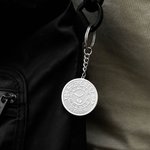 Personalized The Moment You Became My Daddy Footprint Clock Engraved Keychain with Text or Photo First Father's Day Gift for Dad