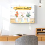 Personalised Family Garden Canvas Painting with Birth Flower and Name